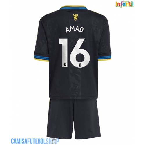 Camisa de time de futebol Manchester United Amad Diallo #16 Replicas 3º Equipamento Infantil 2025-26 Manga Curta (+ Calças curtas)